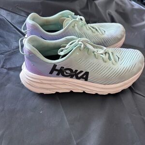 Hoka Mint Green and Lavender Running Sneakers